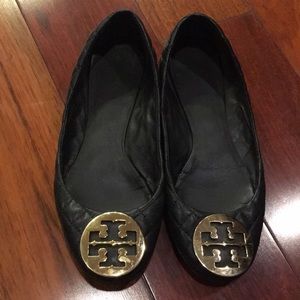 Tory Burch quilted black flats